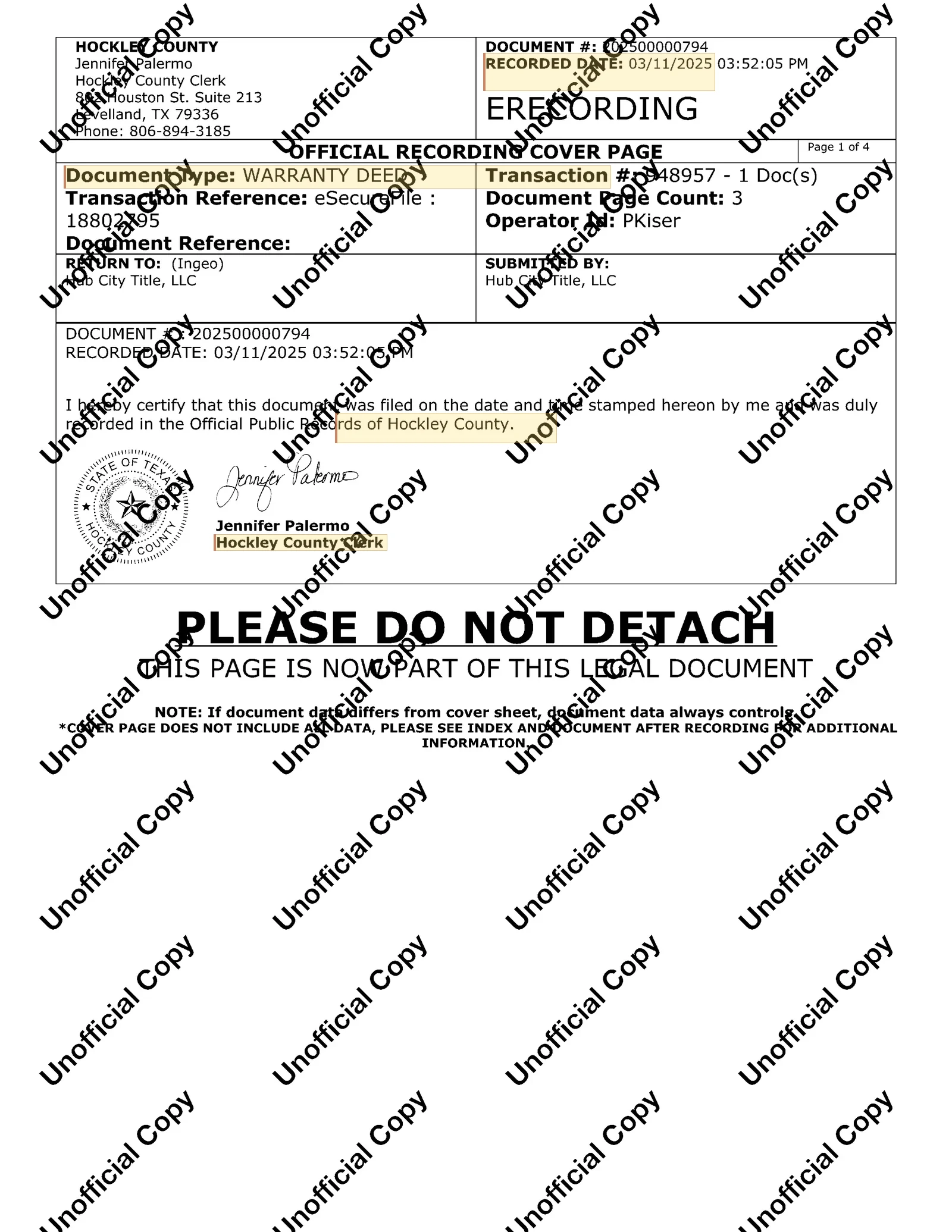 Walsh Petroleum Inc. - Recorded Warranty Deed (Doc #232831350)